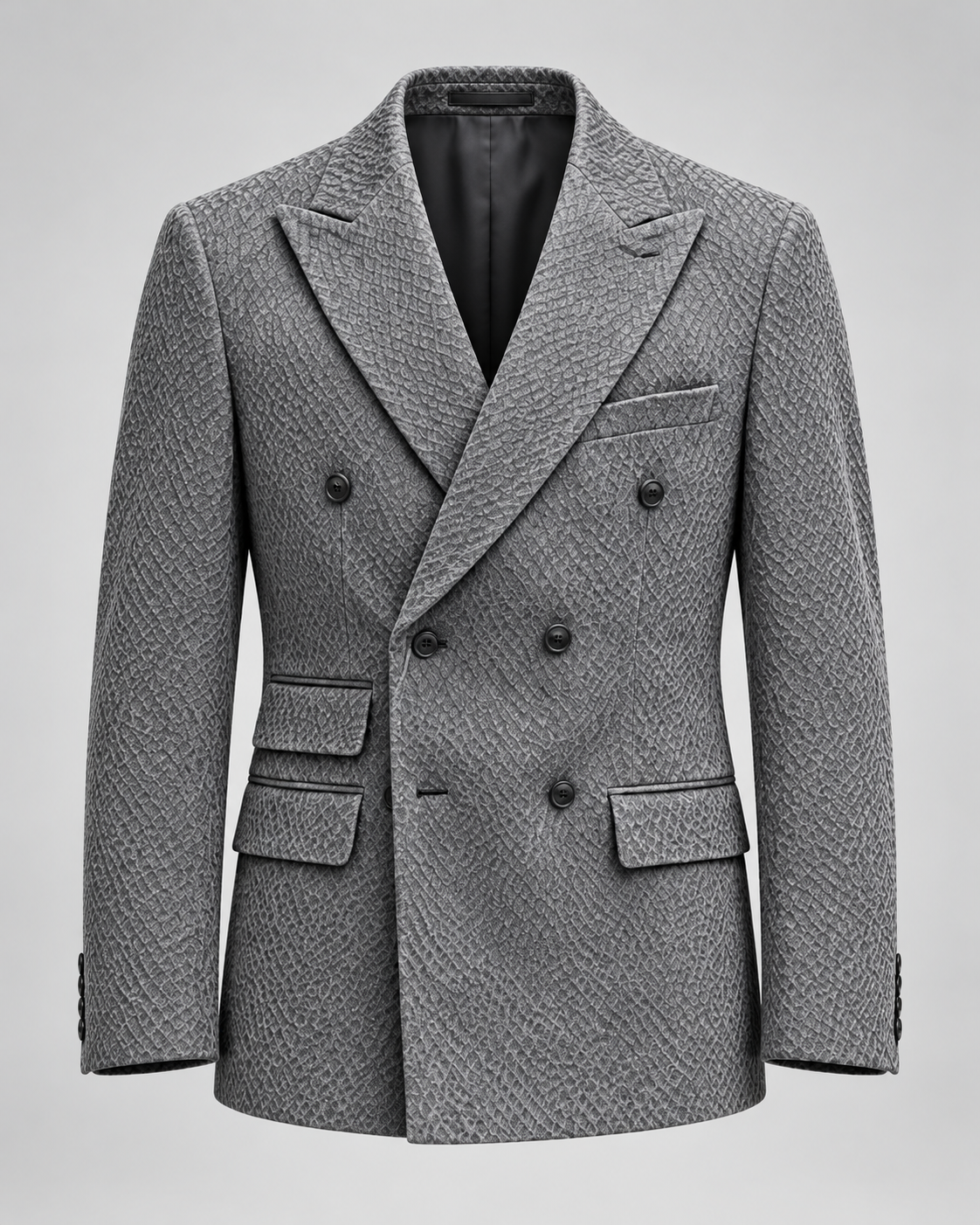 ROYAL SILVER GREY TEXTURED SUIT