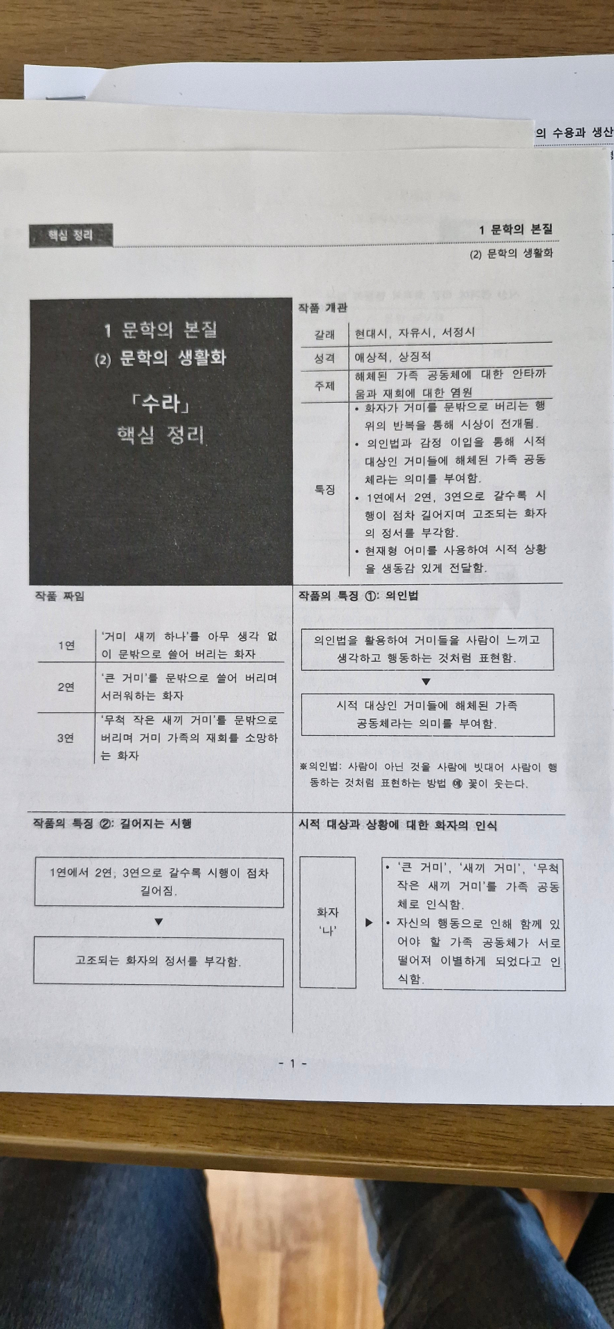 1학기 중간 문학 프린트 정리