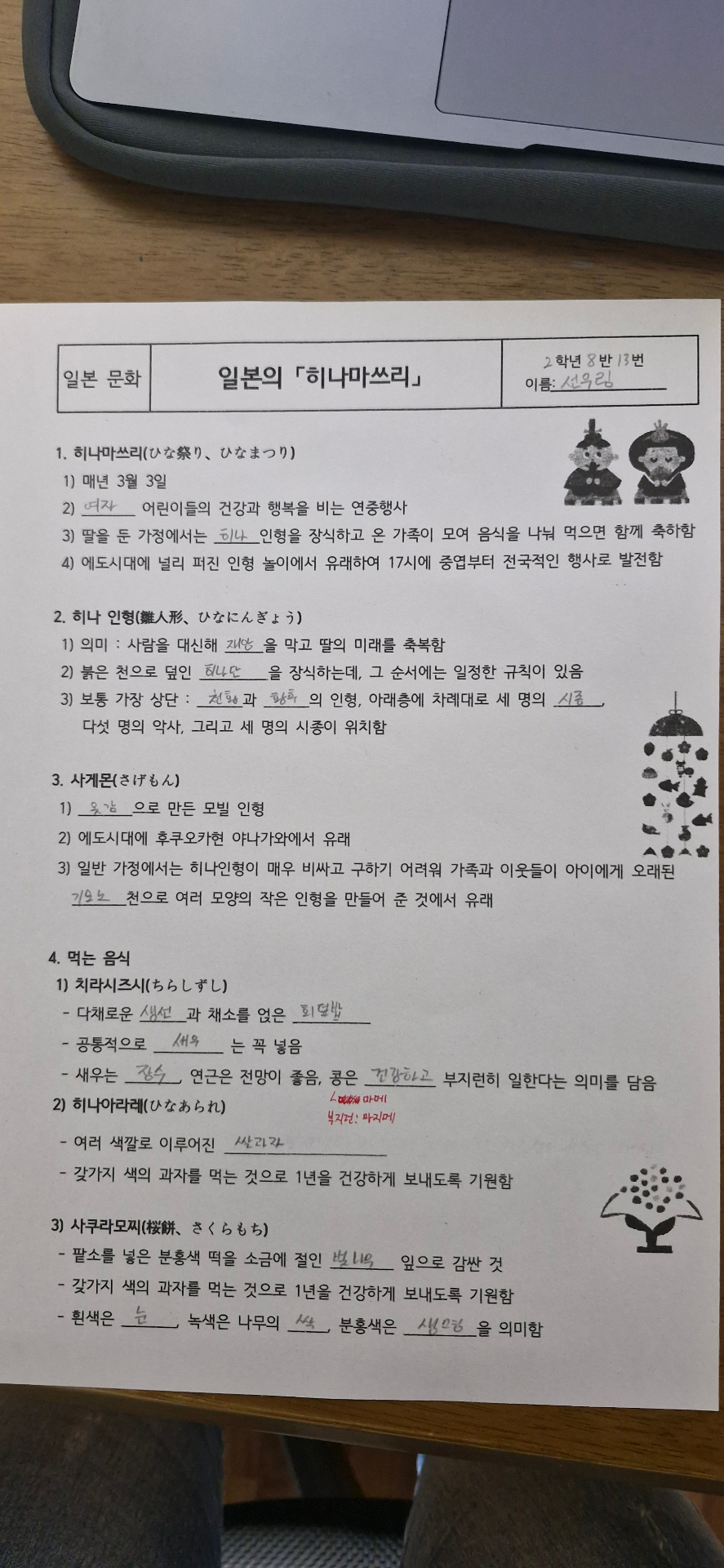 일본어 프린트 특수음, 히나마쓰리