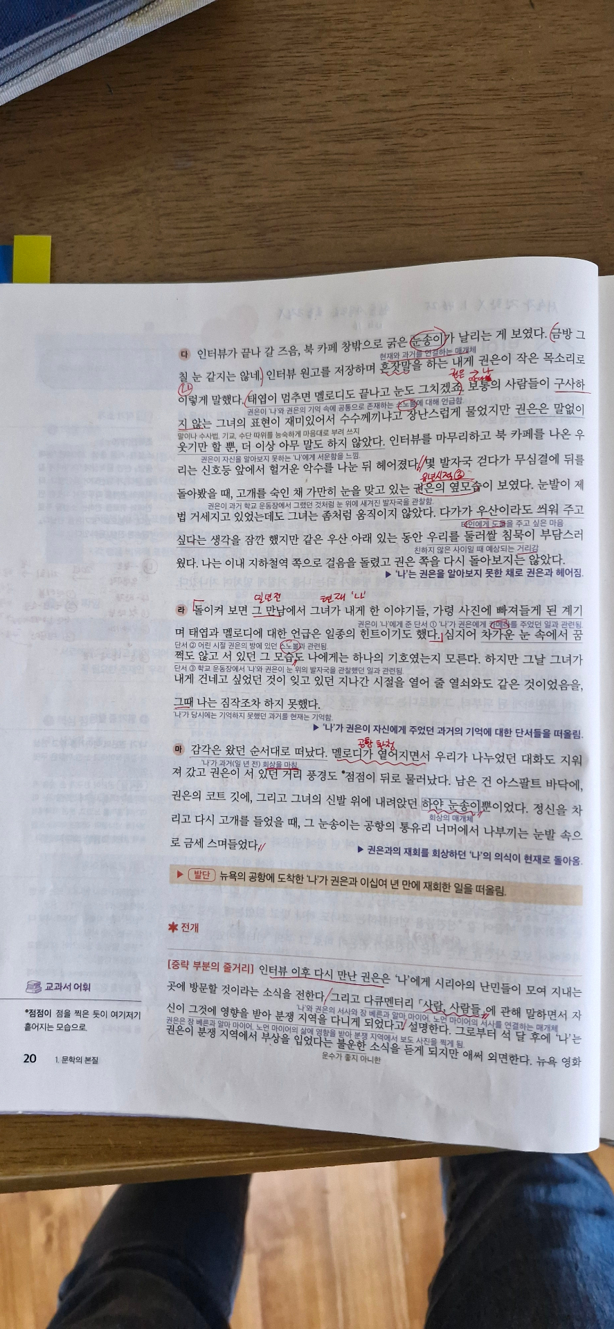 1학기 중간 문학 자습서 필기
