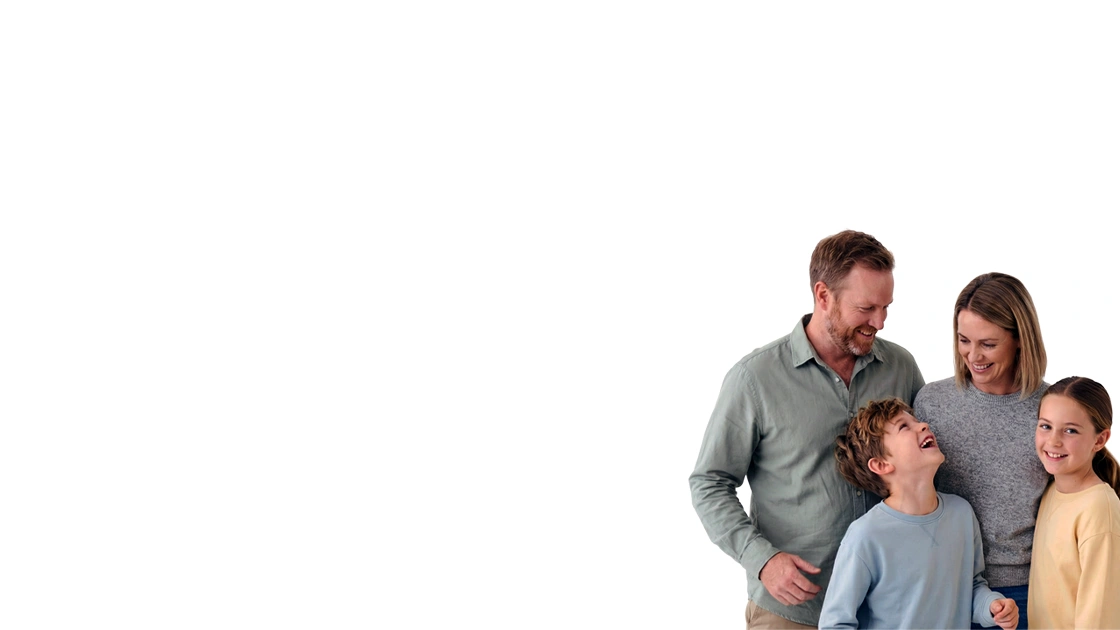 Happy family with health insurance