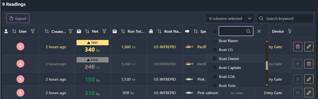 Log all the readings