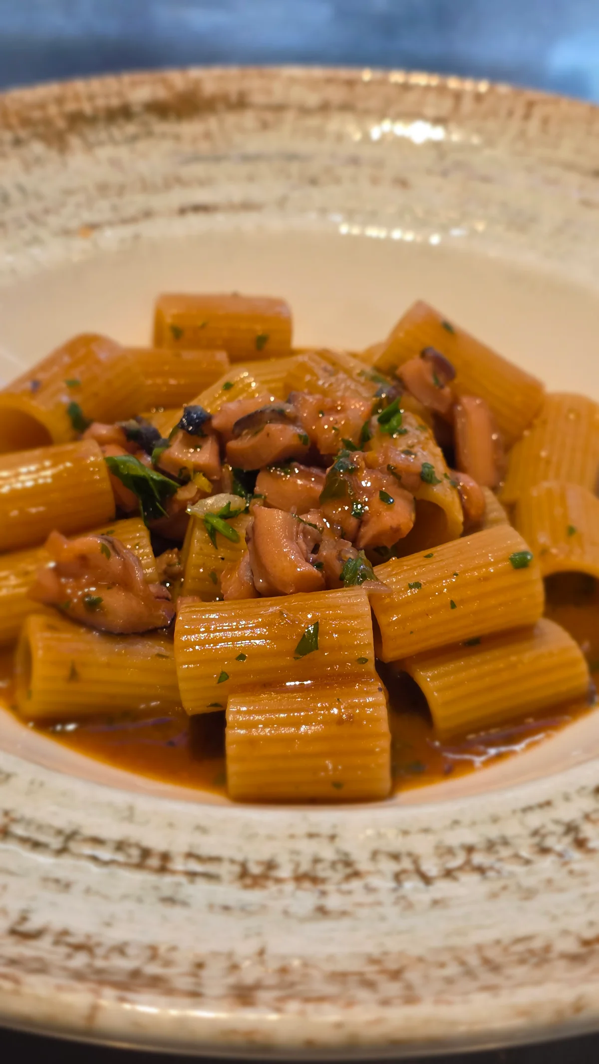 Mezze maniche al ragù di polpo