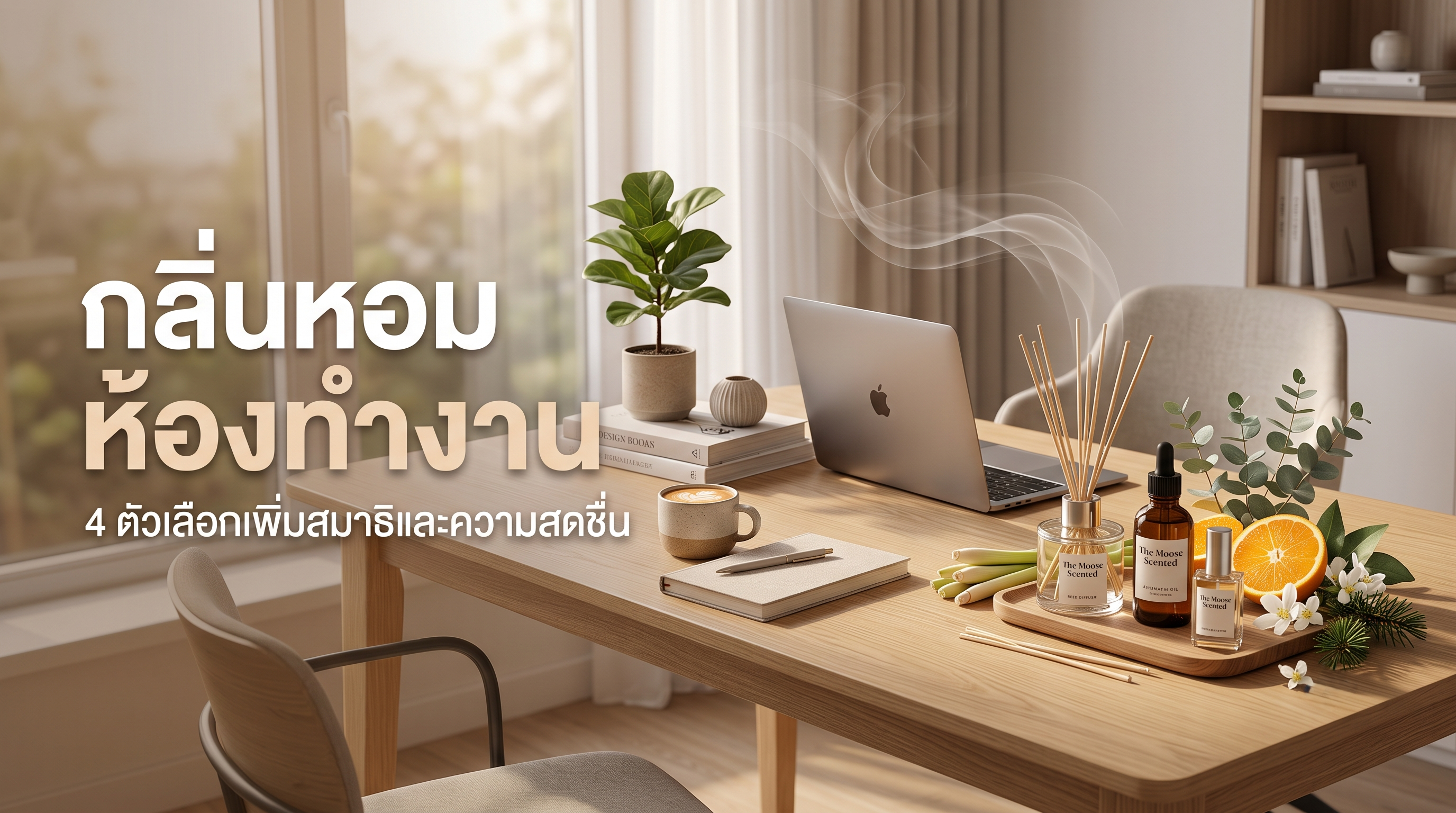 กลิ่นหอม ห้องทำงาน: 4 ตัวเลือกเพิ่มสมาธิและความสดชื่น