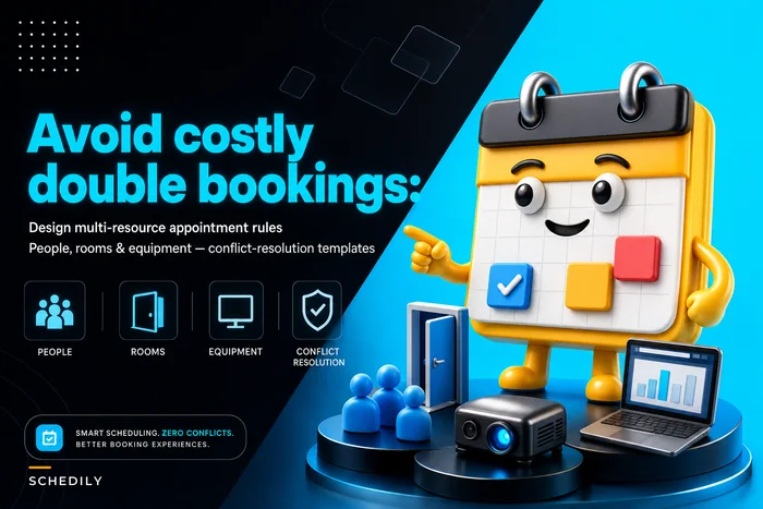 Avoid costly double bookings: design multi-resource appointment scheduling for people, rooms, and equipment