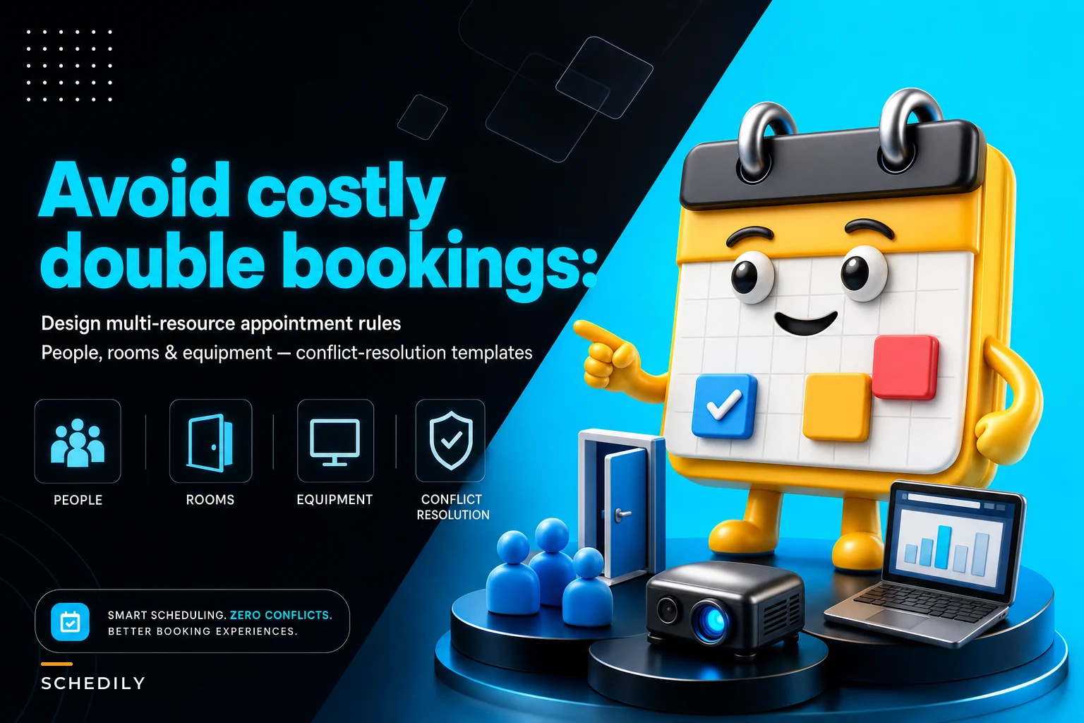 Avoid costly double bookings: design multi-resource appointment scheduling for people, rooms, and equipment