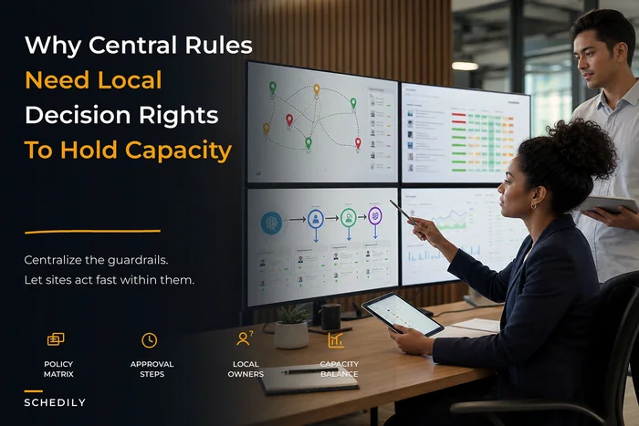 Central policy + local autonomy: the framework that stabilizes multi-location resource allocation