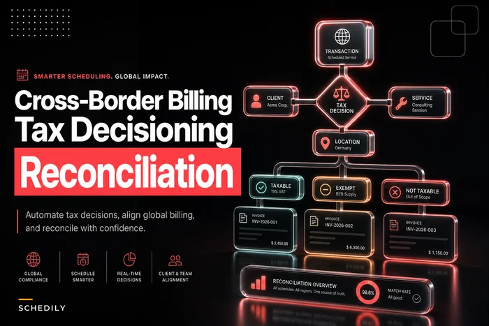 Cross-border appointment billing: tax-jurisdiction decision trees, capture timing and reconciliation templates