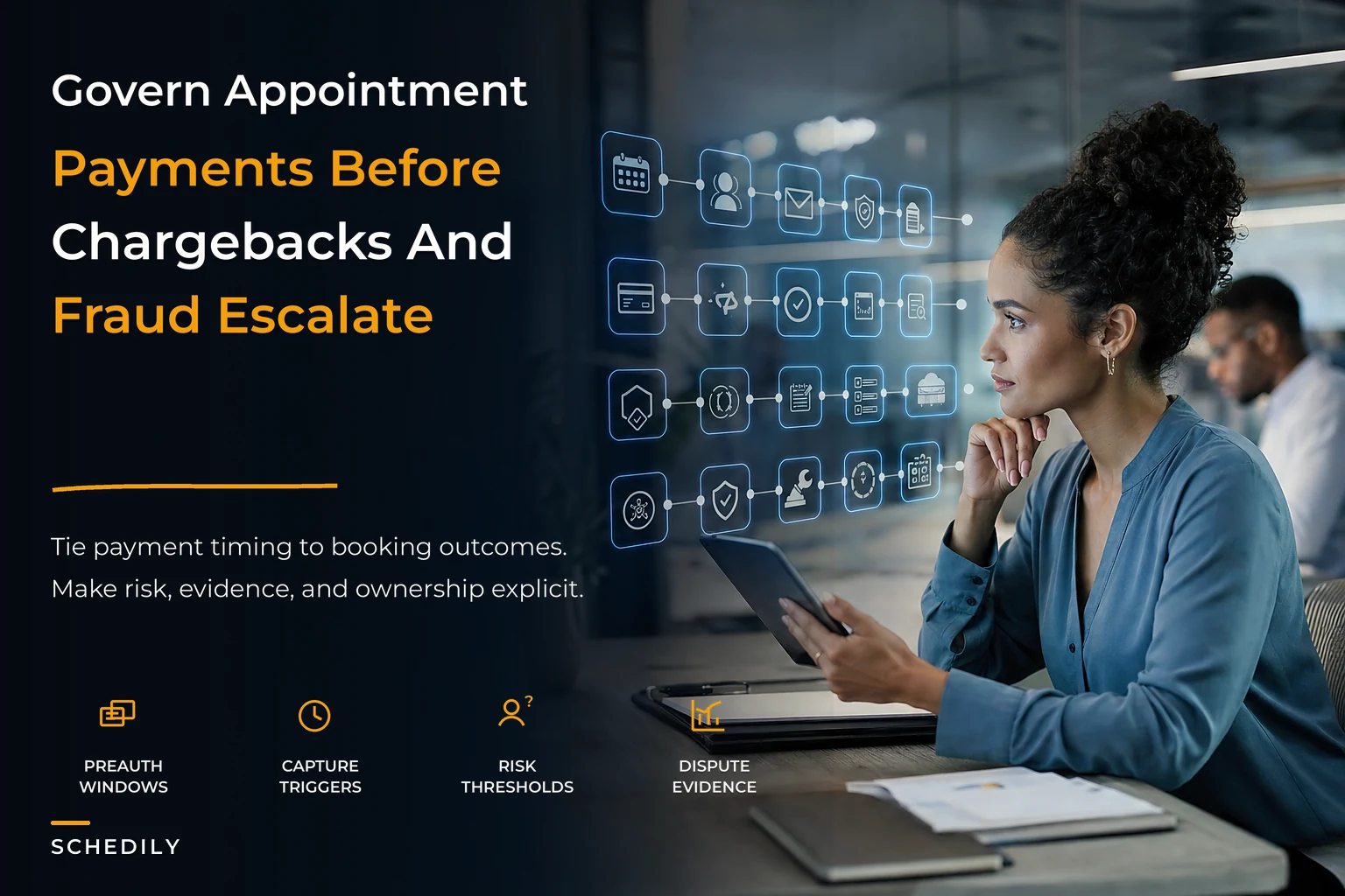Payment governance for appointments to prevent chargebacks and fraud