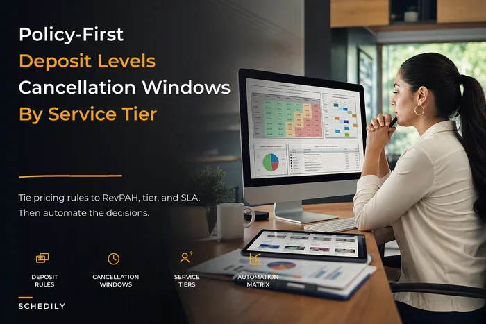 Policy-first governance for appointment pricing, deposits, and cancellations