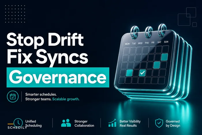 Stop schedule drift: conflict-resolution rules and sync governance for calendar integrations
