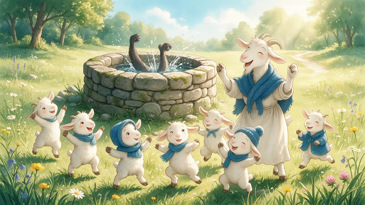 Illustration for “The Wolf and the Seven Little Goats”, page 4