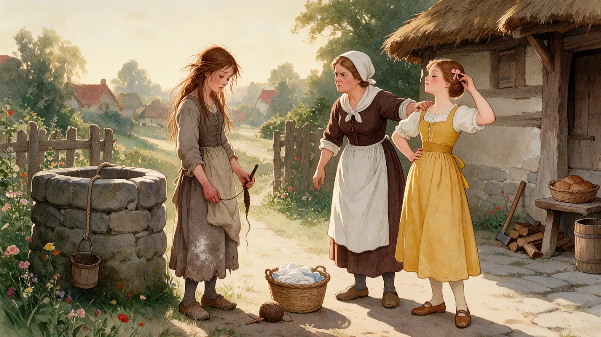 Illustration for “Mother Holle”, page 1