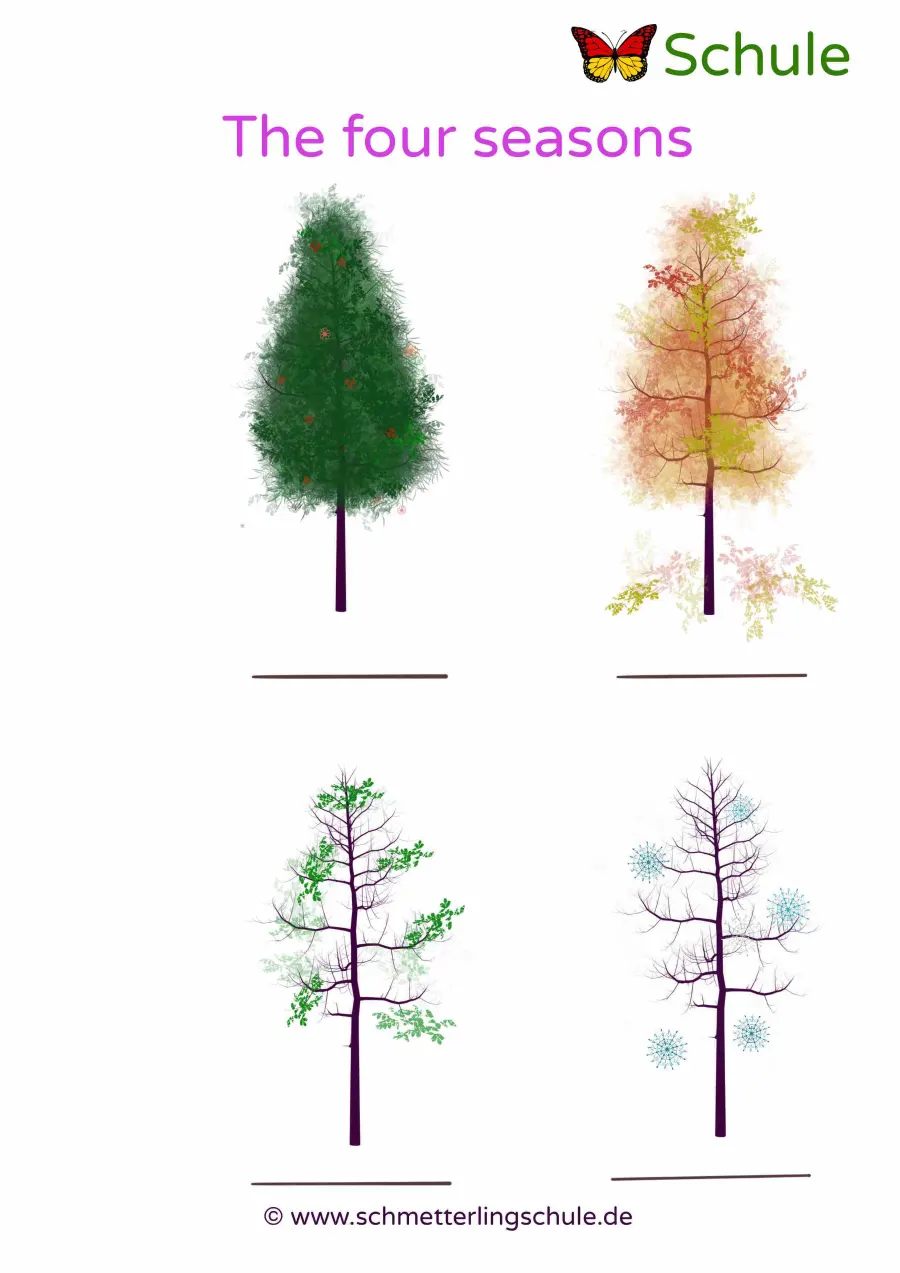 Worksheet “The four seasons” – General Studies, Preschool