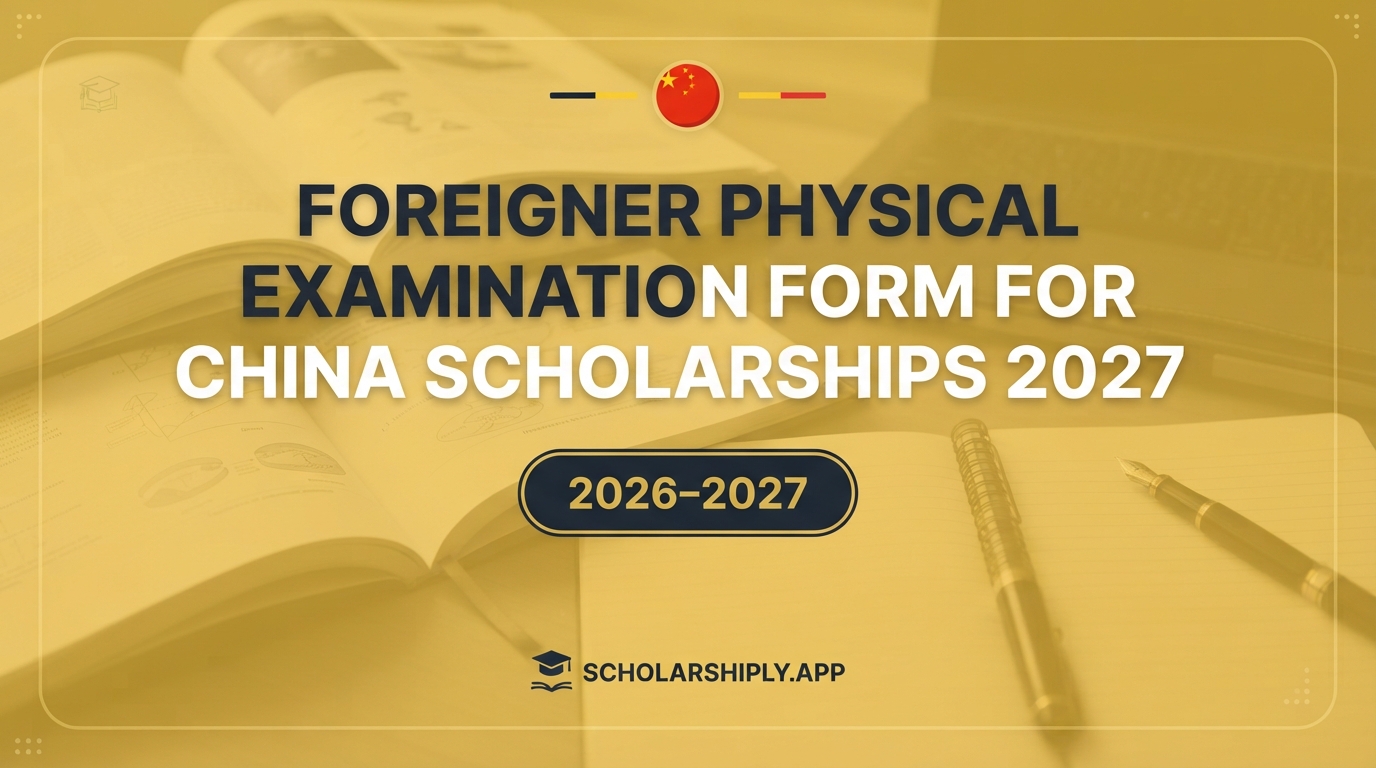 Foreigner Physical Examination Form for China scholarships 2027