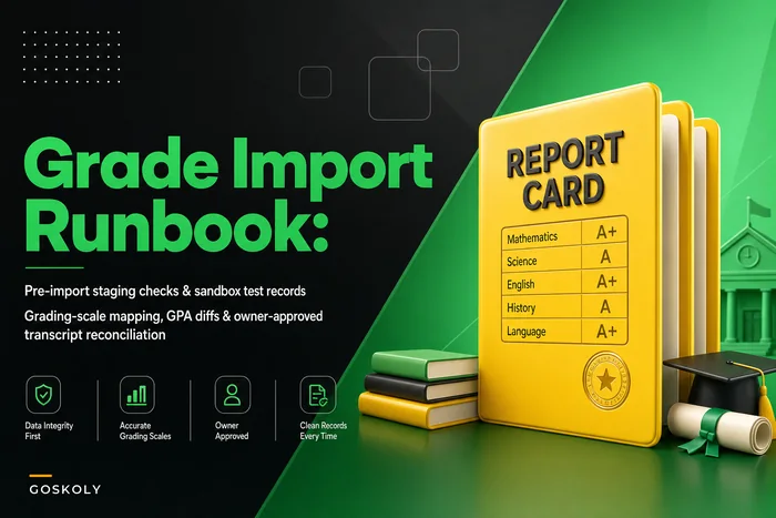 Assessment Data Runbook: Grade Import Staging, Grading-Scale Mapping and Transcript Reconciliation