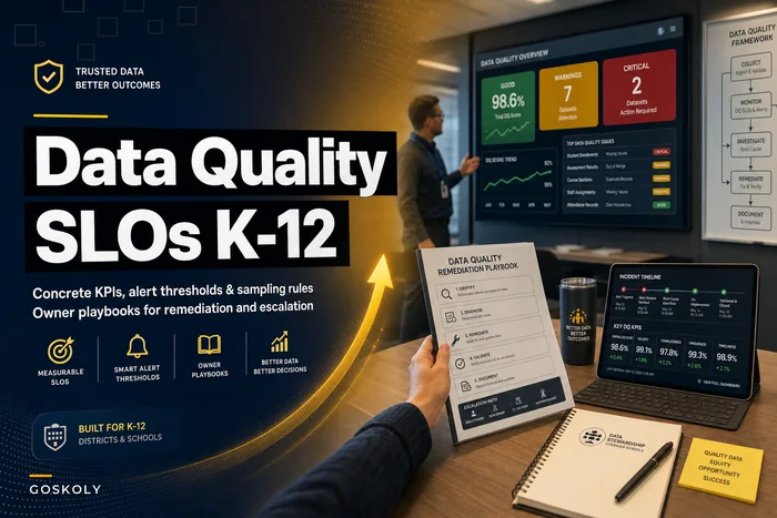 Data Quality SLOs for K–12: Concrete KPIs, Alert Thresholds and Remediation Playbooks