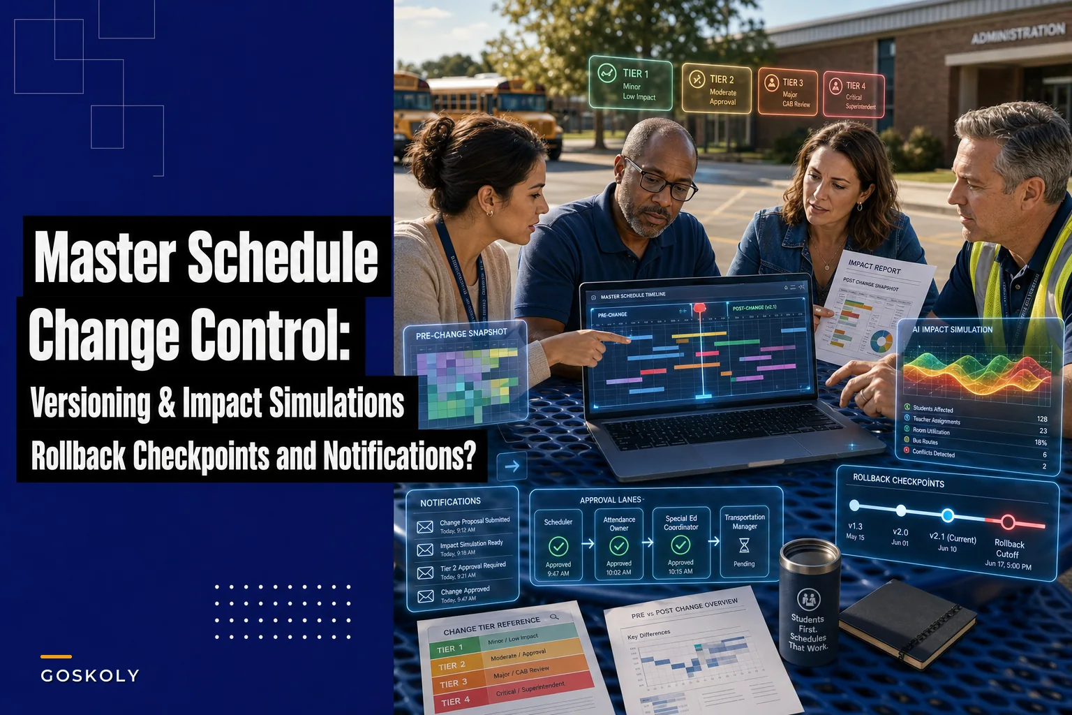 Master Schedule Change Control: Versioning, Impact Simulations and Stakeholder Notification Templates