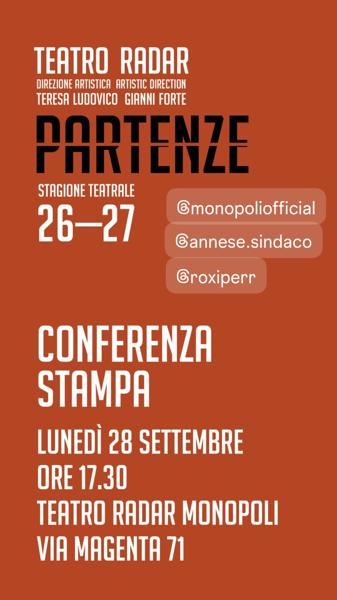 Conferenza Stampa - Stagione Teatrale Partenze 26-27