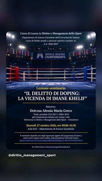 Il delitto di doping: la vicenda di Imane Khelif