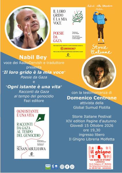 Nabil Bey presenta "Il loro grido è la mia voce" e "Ogni istante è una vita"