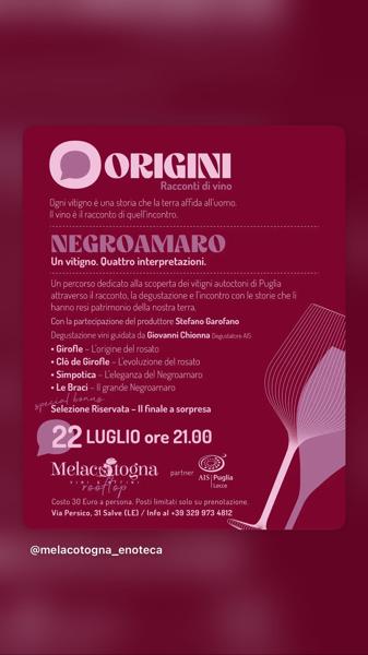 Origini - Racconti di vino: Negroamaro