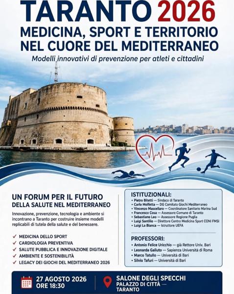 Taranto 2026: Medicina, Sport e Territorio nel Cuore del Mediterraneo