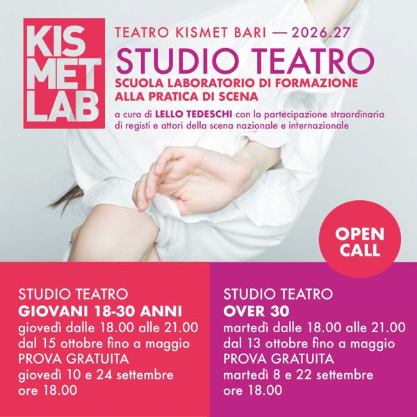 Kismet Lab 2026-27: Studio Teatro Giovani