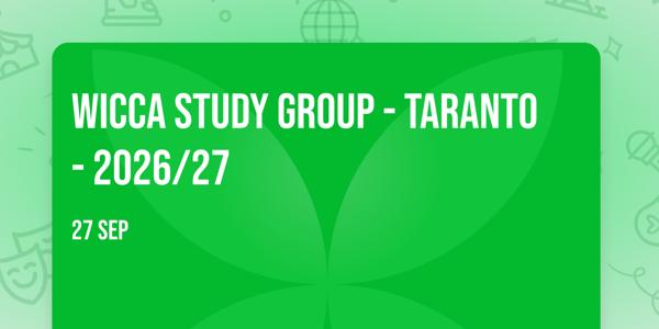 Wicca Study Group - Taranto - 2026/27