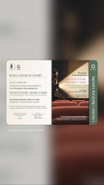 Presentazione Rassegna Cinematografica Cinema d'autore, Grandi Classici