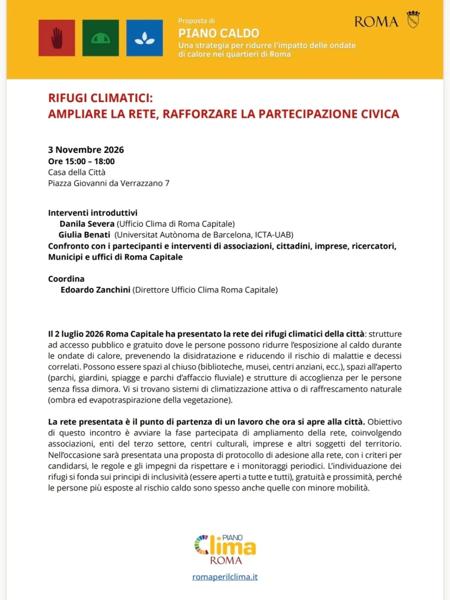 Rifugi climatici: ampliare la rete, rafforzare la partecipazione civica