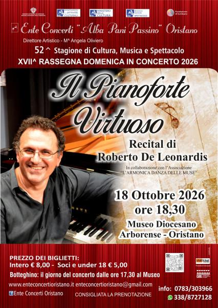 Il Pianoforte Virtuoso – Recital di Roberto De Leonardis