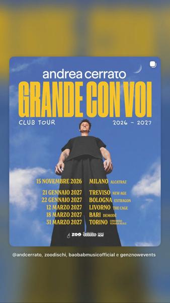 Andrea Cerrato – Grande Con Voi Club Tour