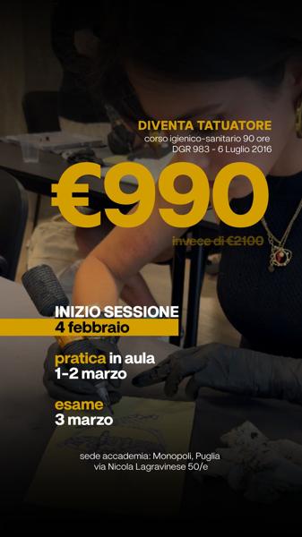 Diventa Tatuatore - Corso igienico-sanitario 90 ore