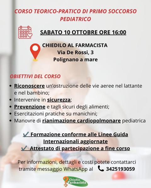 Corso di Primo Soccorso Pediatrico