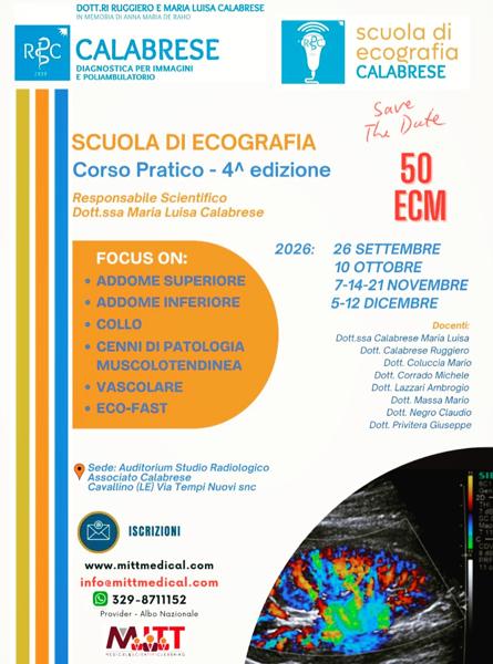 Scuola di Ecografia - Corso Pratico - 4^ edizione