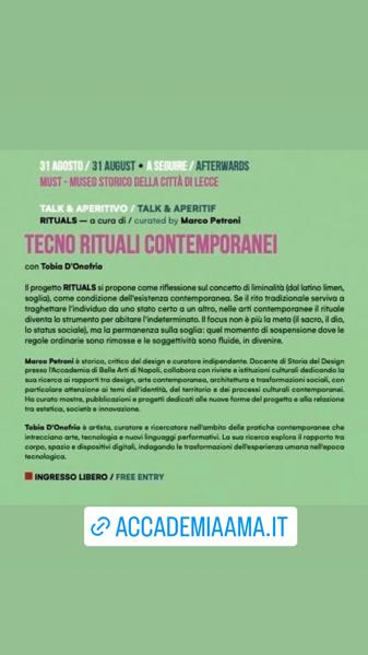 Tecno Rituali Contemporanei