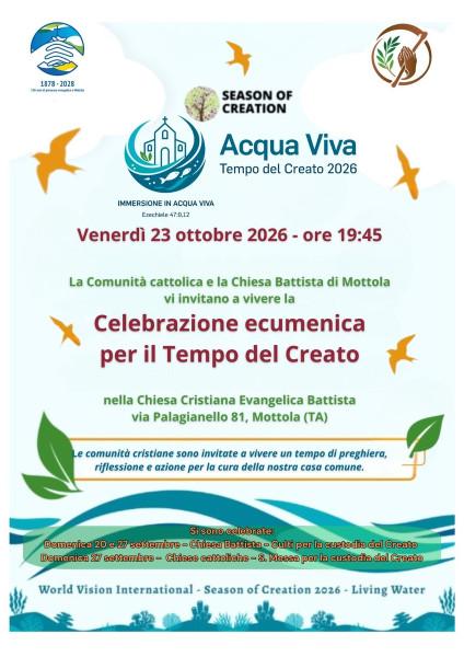 Acqua Viva – Celebrazione ecumenica per il Tempo del Creato