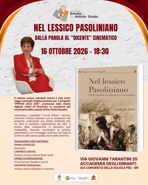 Pagine Erranti: presentazione "Nel lessico pasoliniano" di Carmen De Stasio