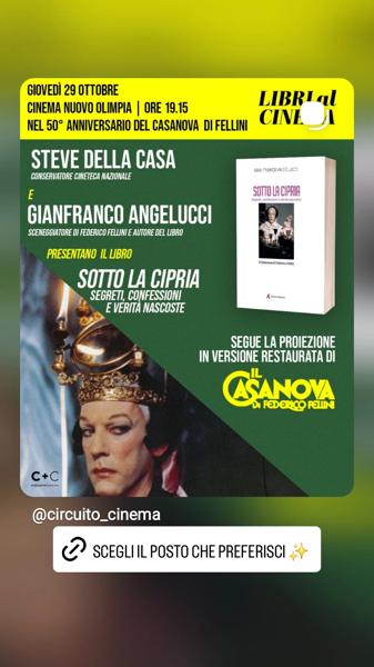 Libri al Cinema – 50° anniversario del Casanova di Fellini