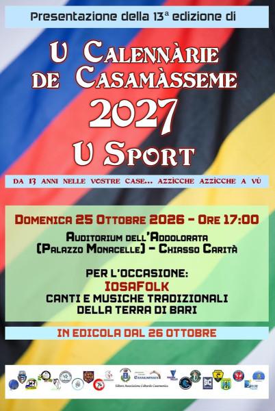 Presentazione Calendario di Casamassima 2027 - U Sport