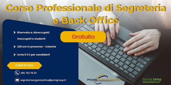Corso Professionale Gratuito in Addetto/a alla Segreteria e Back Office