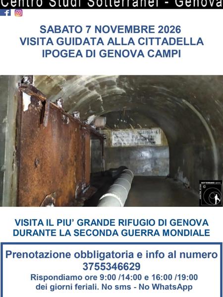 Visita guidata alla Cittadella Ipogea di Genova Campi