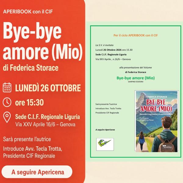 Bye-bye amore (Mio) – Aperibook con il CIF