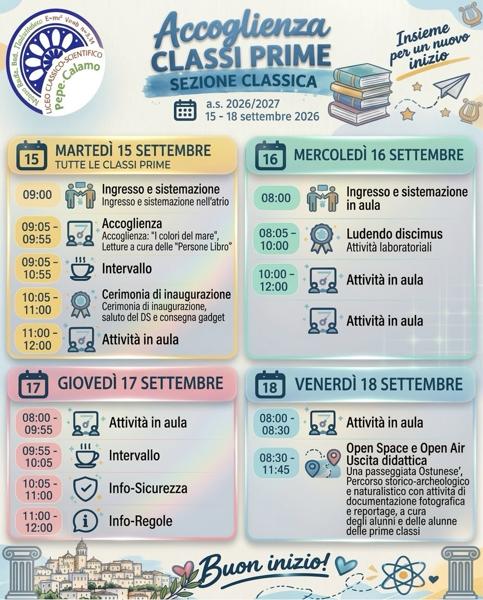 Accoglienza Classi Prime Sezione Scientifica