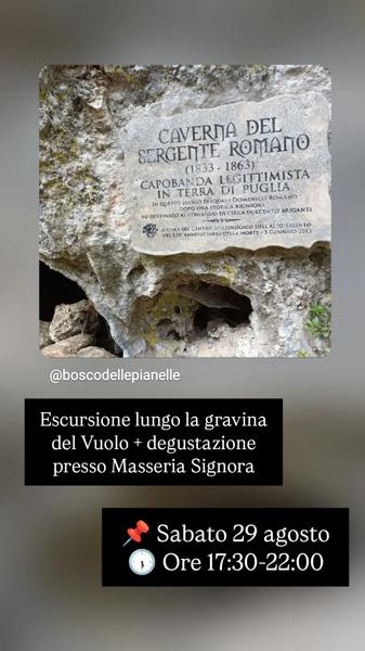 Escursione lungo la gravina del Vuolo + degustazione