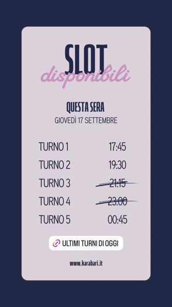 Slot disponibili