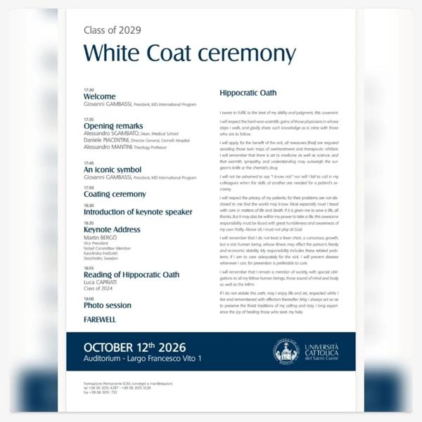 White Coat Ceremony - Class of 2029