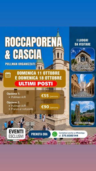 Roccaporena & Cascia in pullman