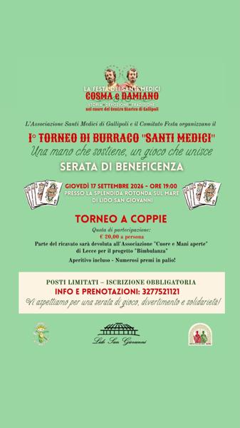 1° Torneo di Burraco "Santi Medici"